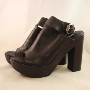 Vera Wang Lavender Wooden Platform Shoes